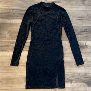 Forever 21 Black Velvet Bodycon Dress